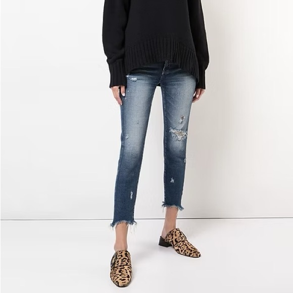 MOUSSY Vintage Comfort Glendele Skinny Jean Distressed Raw Hem Size 29 - Picture 2 of 5